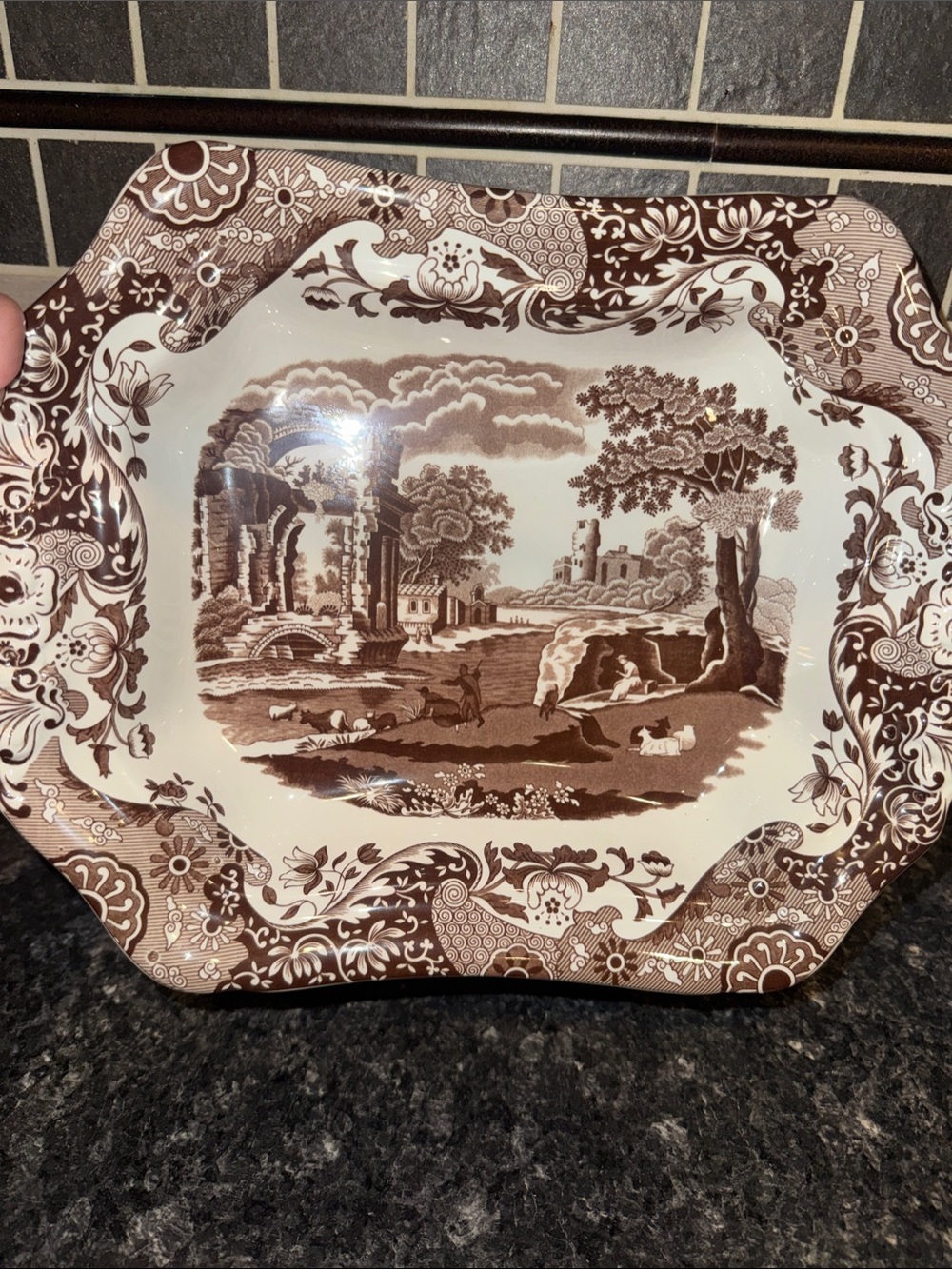 Spode for Williams Sonoma Italian Brown Rectangular Serving Dish England